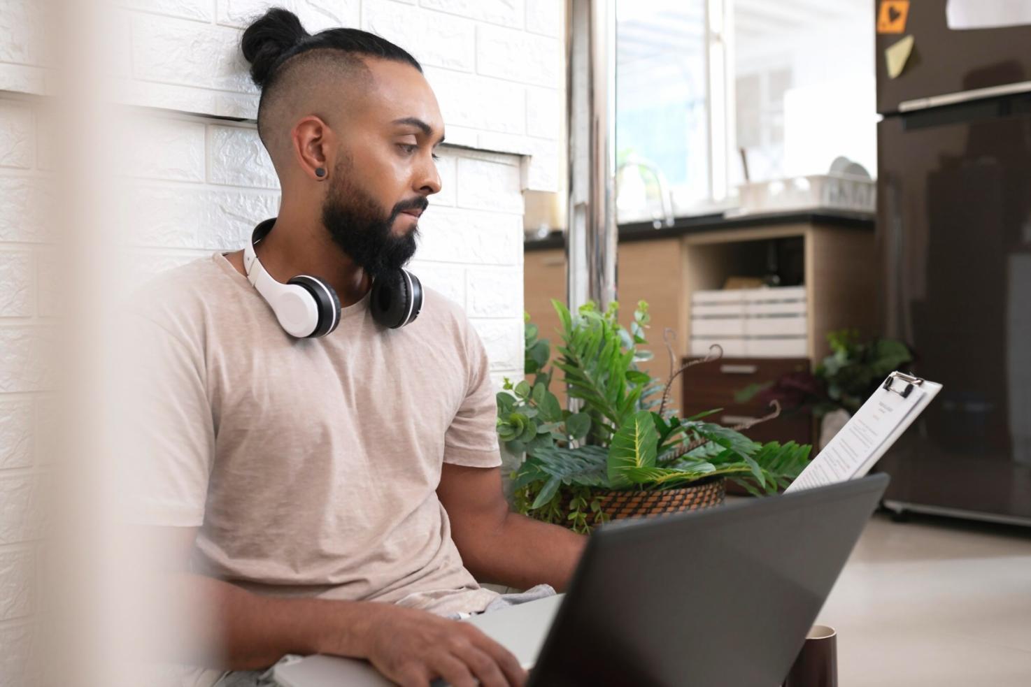 Business owner reviewing improved cash flow reports with clear financial trends and projections